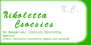 nikoletta csocsics business card