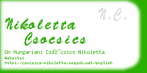 nikoletta csocsics business card